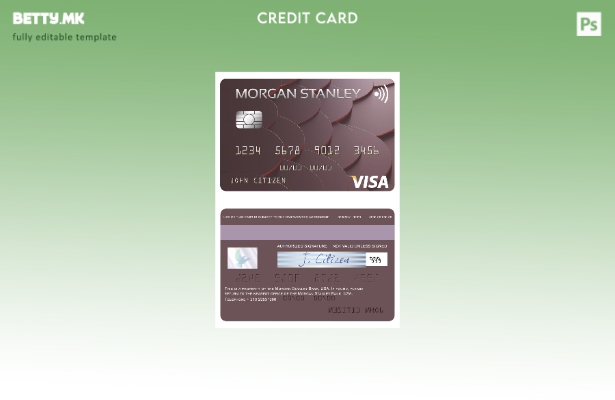 Модерен стил на САД Морган Стенли банка шаблон виза картичка